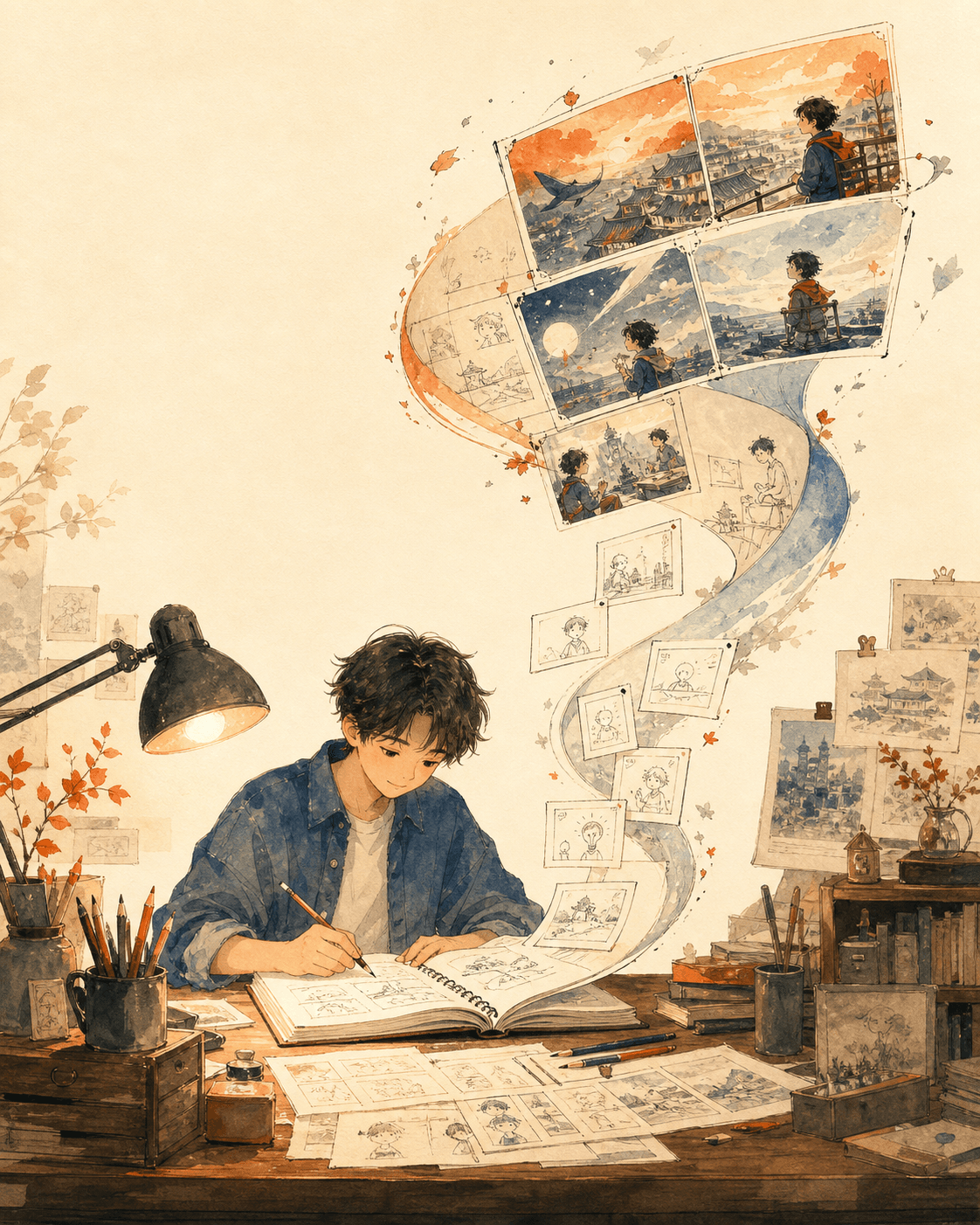 图文故事工厂品牌插画